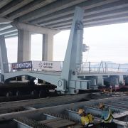 Movable Bascule Bridge No.2, in front of K.Wah Centre, is under installation.